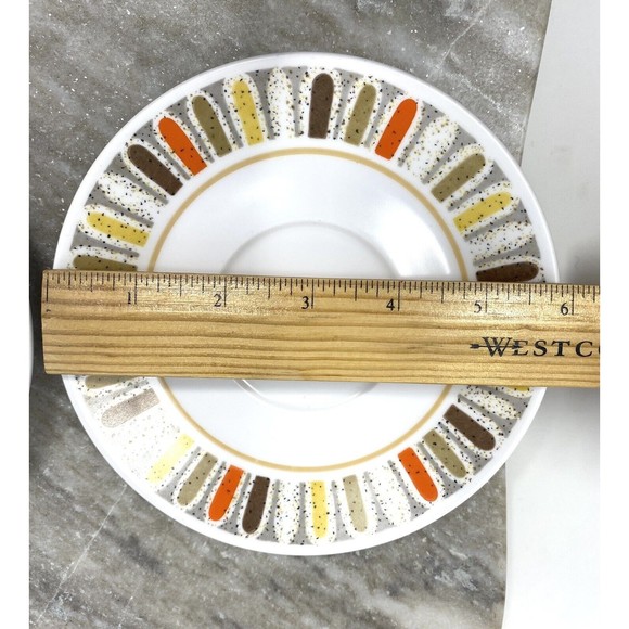 Mid Century Modern Noritake Mardi Gras Saucer Set of 2 MCM Vintage 9019 - Picture 3 of 3